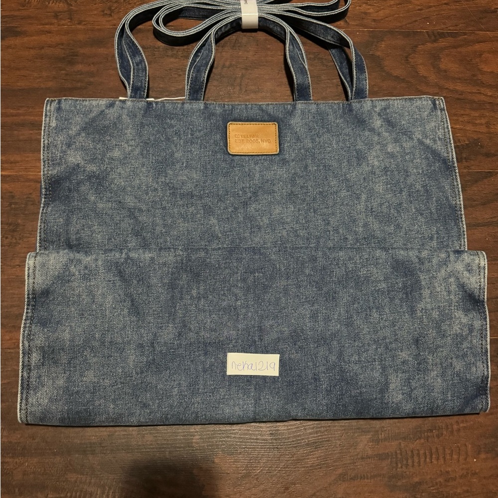 Large Telfar Denim Shopper- Blue - Picture 3 of 9